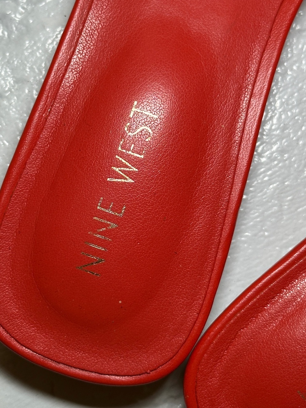 Nine West Orange Braided Slide Mules with Square Toe - Picture 3 of 5